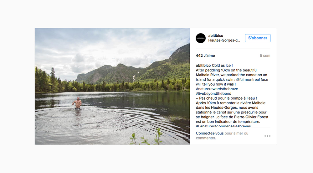 ​ Example of an Instagram post from Abitibi & co  ​